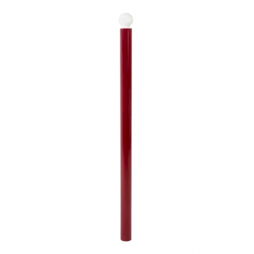 Vue générale du potelet boule PMR à sceller 76mm coloris rouge pourpre