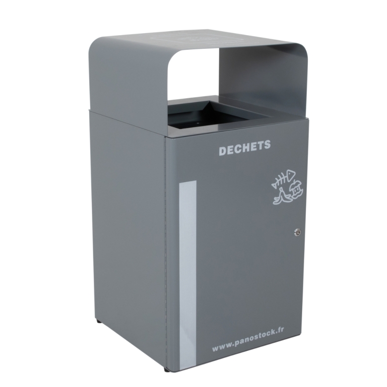 Poubelle 45 litres chrome autocollant pour les déchets résiduels