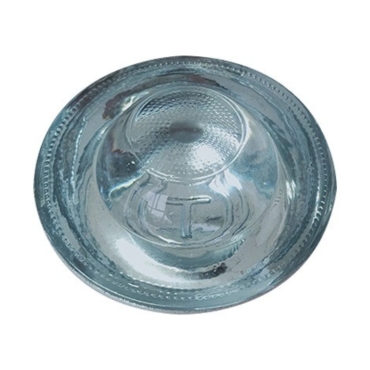 Vue de dessus du Plot routier en verre diam. 100 mm