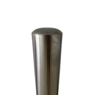 Vue de la tête bombée du potelet de protection en inox 304 H1200 x diam.102 mm