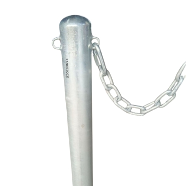Zoom sur le poteau galvanisé à chaud 2 crochets H1200 x diam.76 mm