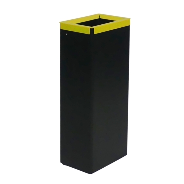 Vue de 3/4 de la poubelle de tri sélectif 42 Litres (jaune)