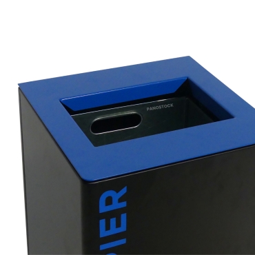 Vue rapprochée de la borne de tri sélectif papier intérieur 70 Litres