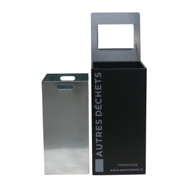 Vue avec couvercle de la borne de tri sélectif autres déchets intérieur 70 Litres