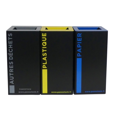 Vue du lot de la borne de tri sélectif autres déchets intérieur 70 Litres