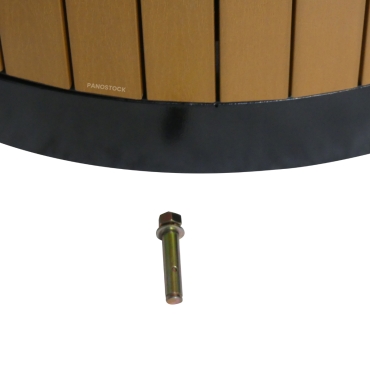 Vue des outils de la poubelle extérieure effet bois 60 Litres JULIETA