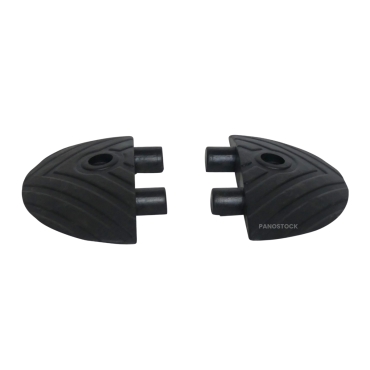 Vue des extrémités vendues à part du ralentisseur Routier Monobloc pour voies privées H.50 mm (fixations incluses)