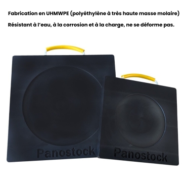 Vue de face de la plaque de calage 4 tonnes - L 300 x l 300 x ép.30mm