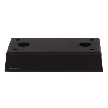 Vue de profil sans platine de la butée de quai caoutchouc avec platine L 500 x l 250 x H 100 mm