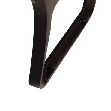 Vue du pied du banc urbain LUKA aspect Bois L1800 mm