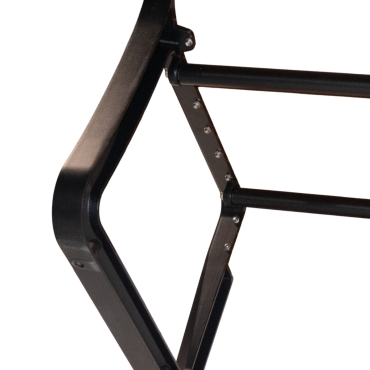 Vue de la structure du banc urbain LUKA aspect Bois L1800 mm