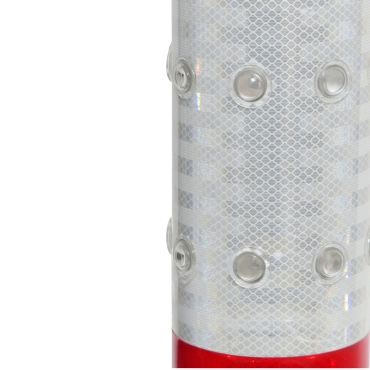 Vue des LED du poteau de protection rouge et blanc LED
