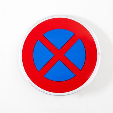 AUA SIGNALETIQUE - Cartello "Parcheggio Vietato - Uscita Veicoli" 200 Mm, PVC 1,5 Mm - Fabbricazione Francese, Personalizzabile